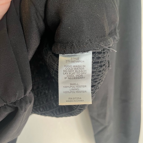 Mixed Threads Cropped Long Sleeve Ruched Top Women's Size M Black Coquette Goth - Picture 4 of 5